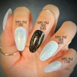 Ocean Crush: Ripple (P148) - Iridescent Orange/Gold Jelly Flakies Nail Polish
