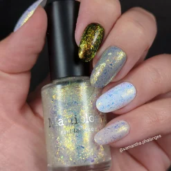 Ocean Crush: Sea Glass (P149) - Iridescent Gold/Silver Jelly Flakies Nail Polish