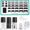 Pardon my French Stamping Bundle - 1 Plate, 2 Stamping Polishes, 1 Smudge Free Top Coat, Stamper & Scraper
