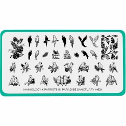 Parrots in Paradise Sanctuary (M624) - Nail Stamping Plate