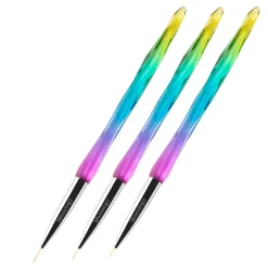 3pc Detailing Brush Set w/ Rainbow Gradient Acrylic Handles