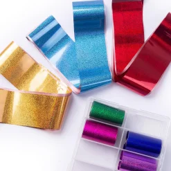 10pc Holographic Dazzling Nail Art Foil Sheets Set