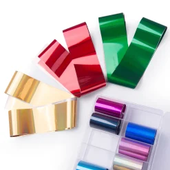 10pc Linear Holographic Nail Art Foil Sheets Set