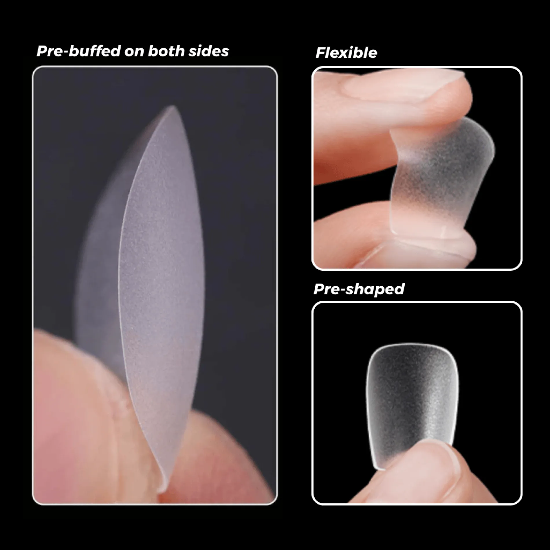 300pcs Full Cover Nail Tips for Extension in 15 Sizes - XS Coffin