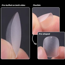 300pcs Full Cover Nail Tips for Extension in 15 Sizes - XS Squoval