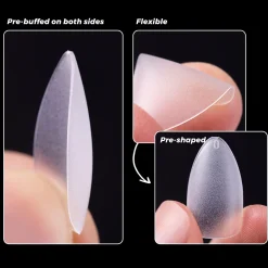 300pcs Full Cover Nail Tips for Extension in 15 Sizes - Medium Almond