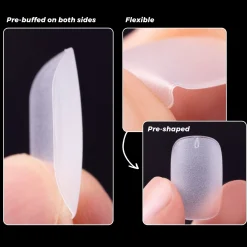 300pcs Full Cover Nail Tips for Extension in 15 Sizes - Short Squoval