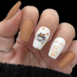 300pcs Full Cover Nail Tips for Extension in 15 Sizes - Short Coffin