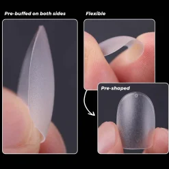 300pcs Full Cover Nail Tips for Extension in 15 Sizes - Short Round