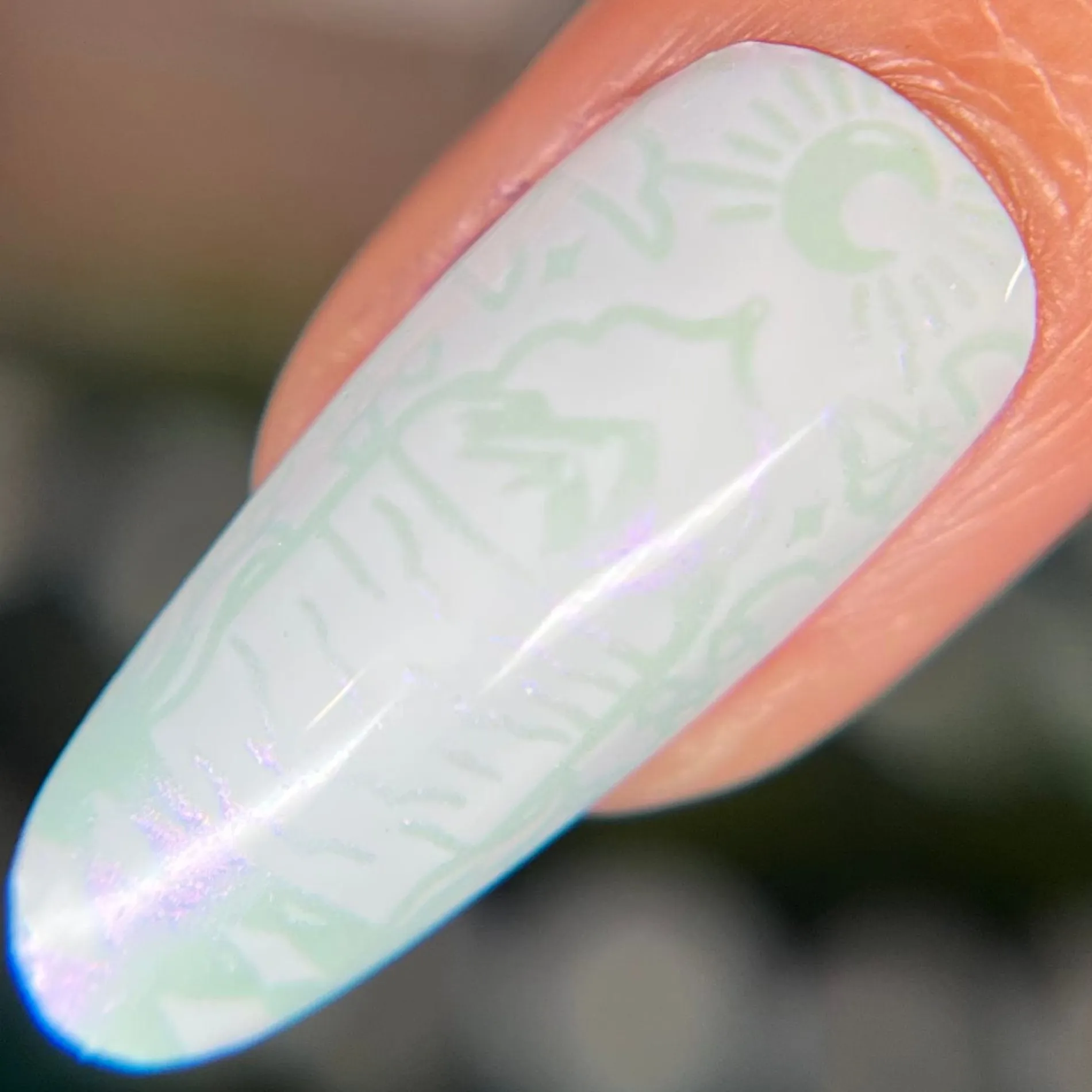 Pearl Prism (B535) - Pearlescent Baby Blue Stamping Polish
