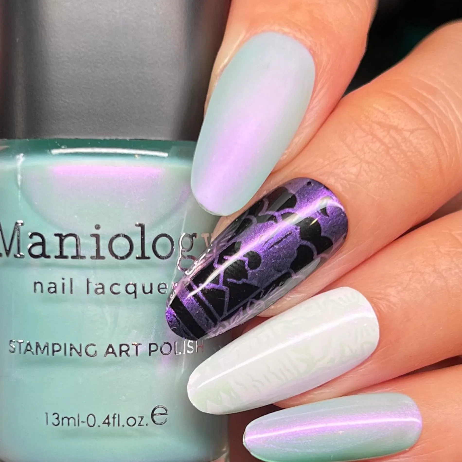 Pearl Prism (B535) - Pearlescent Baby Blue Stamping Polish