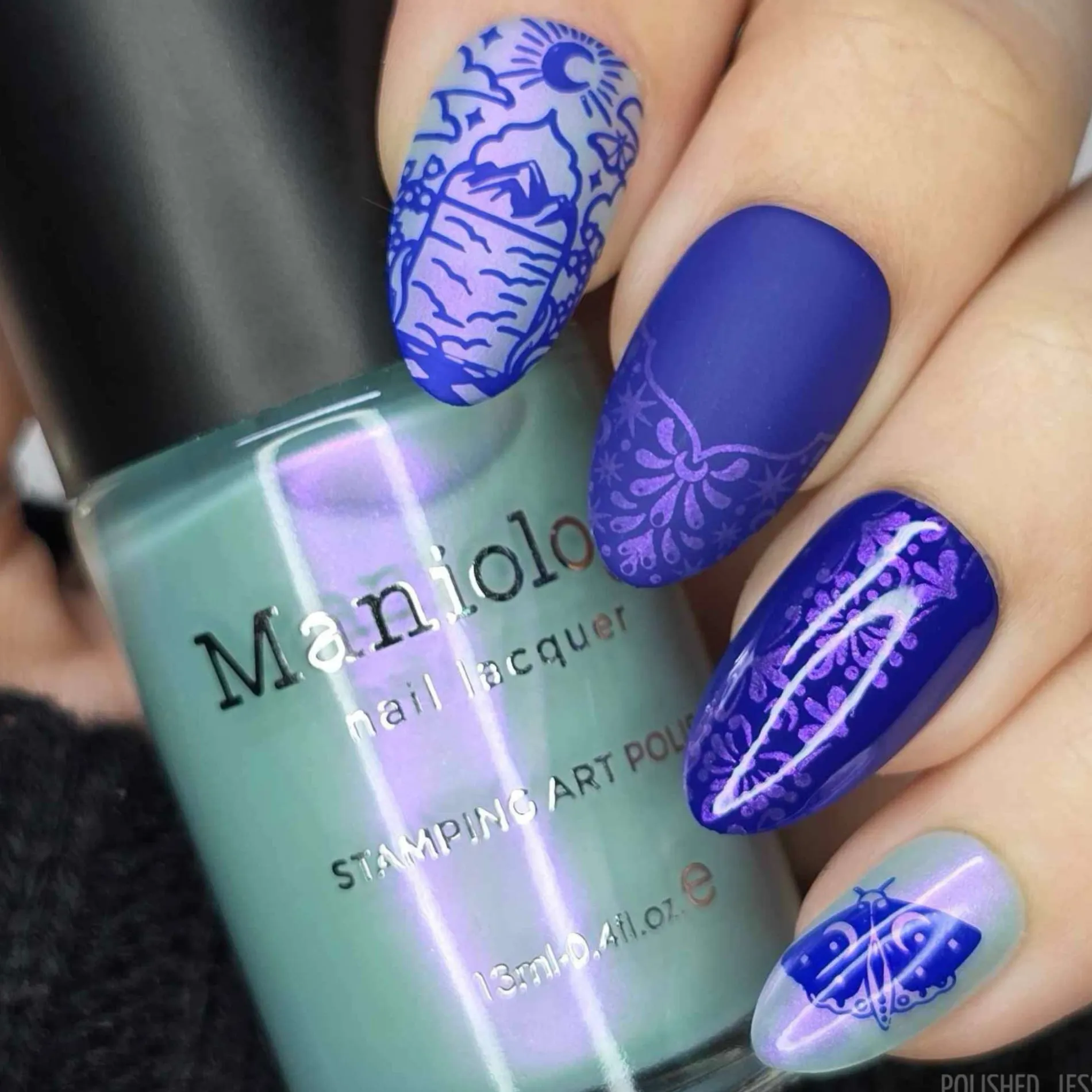 Pearl Prism (B535) - Pearlescent Baby Blue Stamping Polish