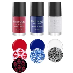 Perfect Trio - 3-piece Independence Day Nail Stamping Polish ﻿Set﻿