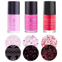 Perfect Trio: 3 Piece Pink Petals Stamping Polish Collection