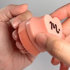 Pink Heart-Shaped Dusting Nail Brush