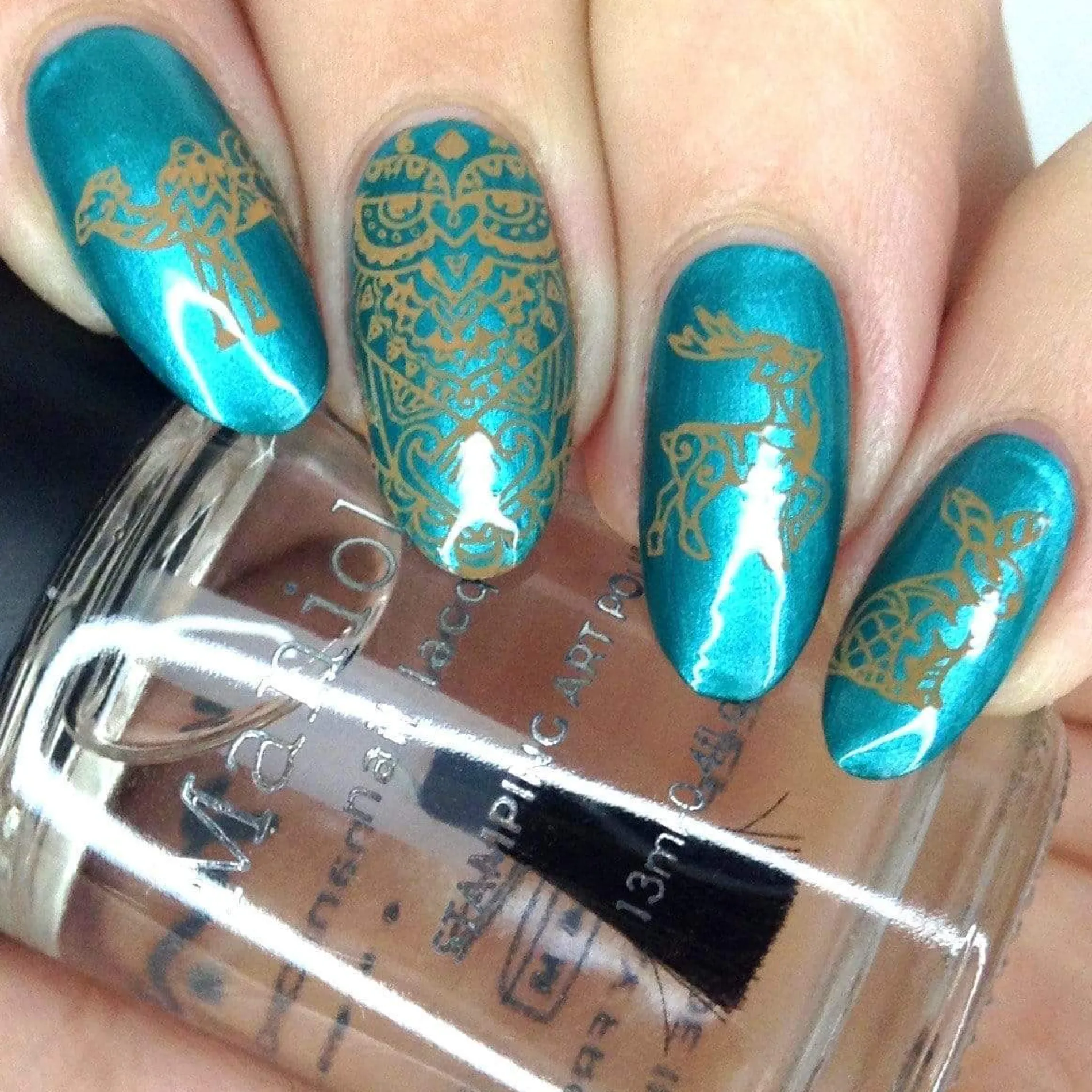 Prana (B397) - Metallic Teal Stamping Polish
