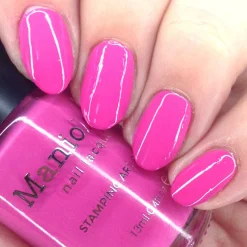 Pumps (B463) - Cream Bold Pink Stamping Polish