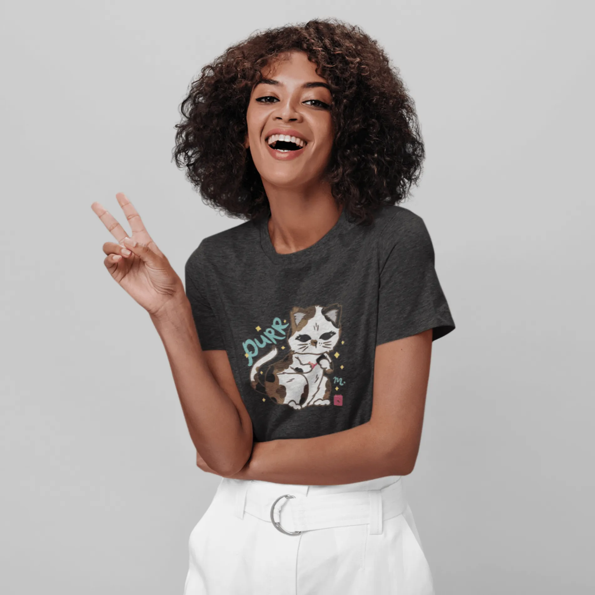 PURR Cat & Nails - Short Sleeve T-shirt