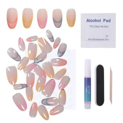 Rainbow Twist Press On Nails - Short Round