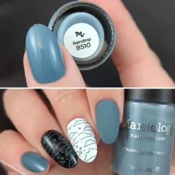Raindrop (B510) - Cream Blue Stamping Polish