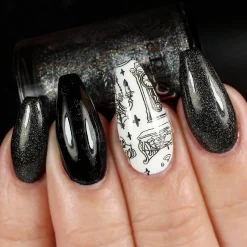 Raven (B402) - Black Sand Stamping Polish