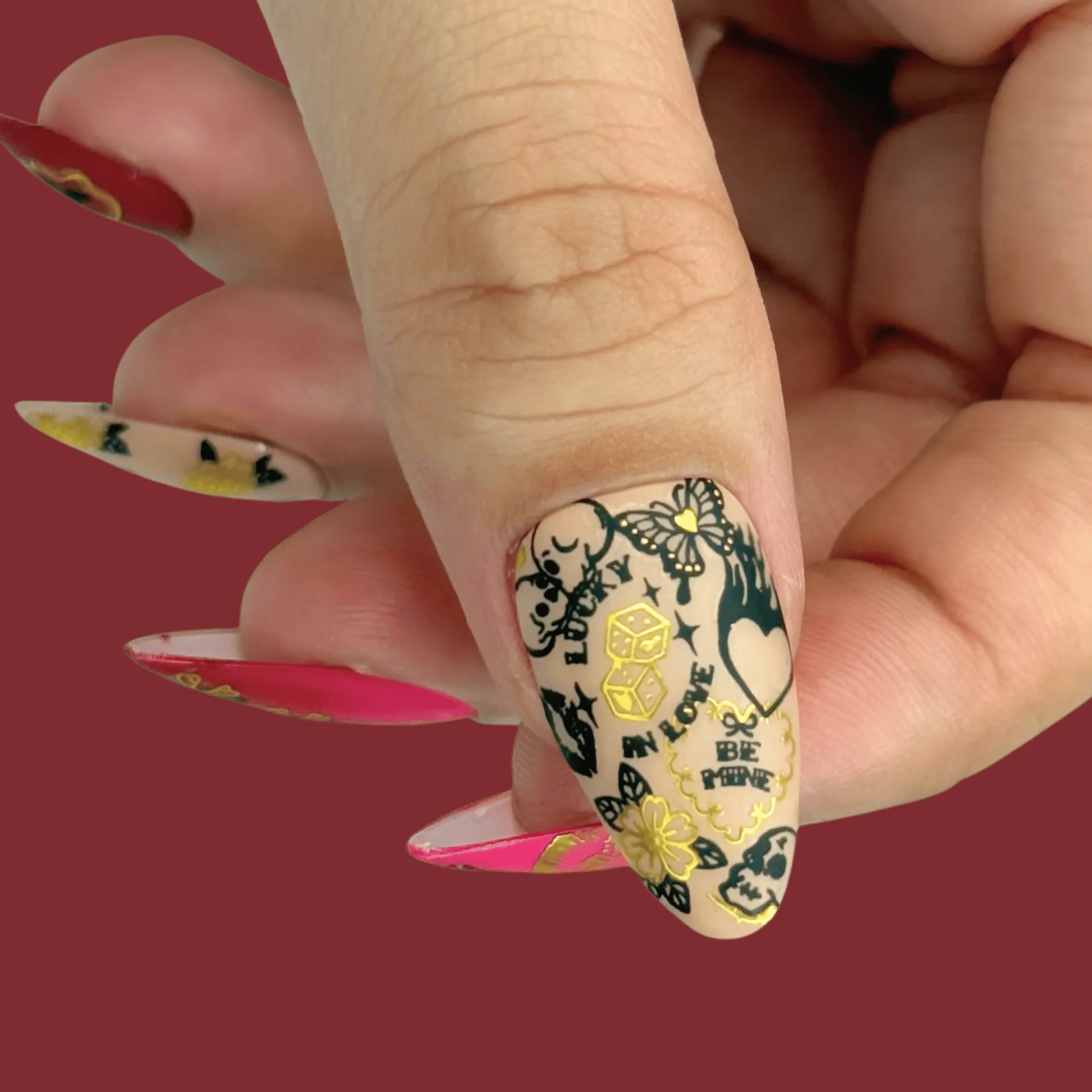 Rockabilly (MS-120) - Nail Art Sticker