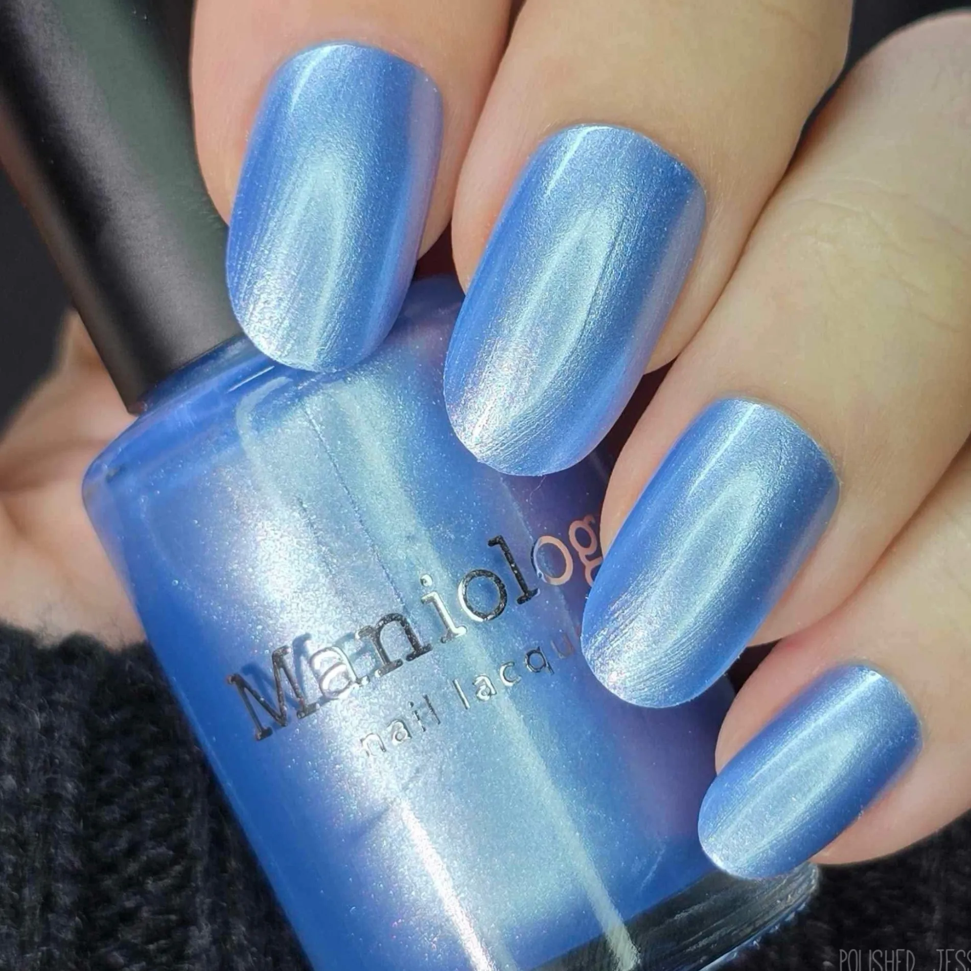 Satin Slumber: Bathrobe Bliss (P178) - Blue Smooth Metallic Nail Polish