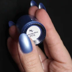 Satin Slumber: Bathrobe Bliss (P178) - Blue Smooth Metallic Nail Polish