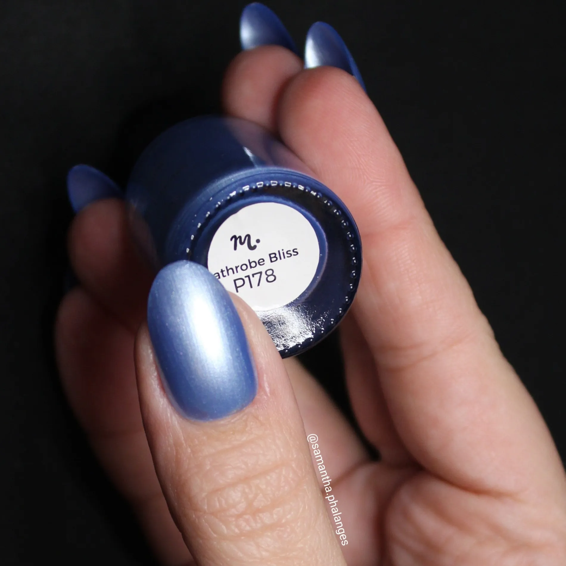 Satin Slumber: Bathrobe Bliss (P178) - Blue Smooth Metallic Nail Polish