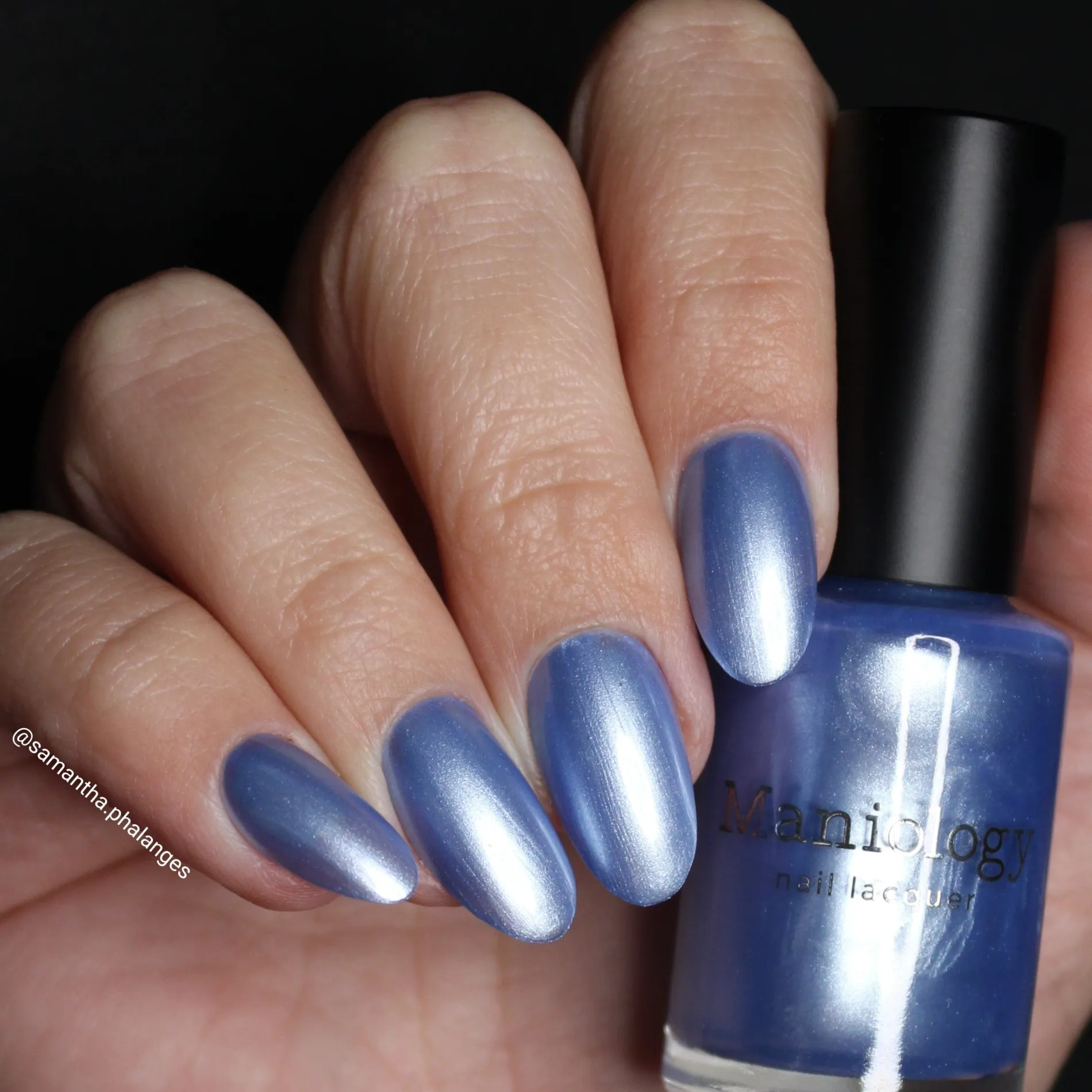 Satin Slumber: Bathrobe Bliss (P178) - Blue Smooth Metallic Nail Polish