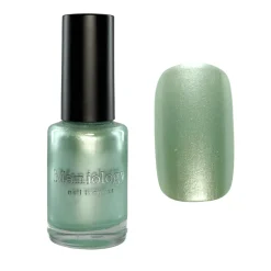 Satin Slumber: Fuzzy Slippers (P179) - Teal Smooth Metallic Nail Polish