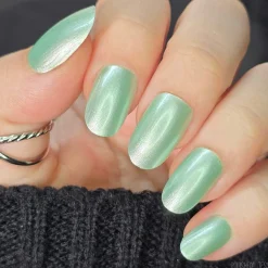 Satin Slumber: Fuzzy Slippers (P179) - Teal Smooth Metallic Nail Polish