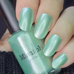 Satin Slumber: Fuzzy Slippers (P179) - Teal Smooth Metallic Nail Polish
