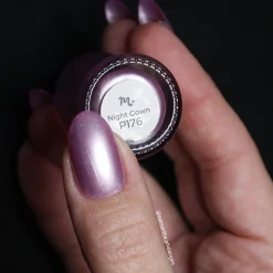 Satin Slumber: Night Gown (P176) - Pink Smooth Metallic Nail Polish