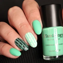 Seafoam Swell (B554) - Cream Teal Stamping Polish