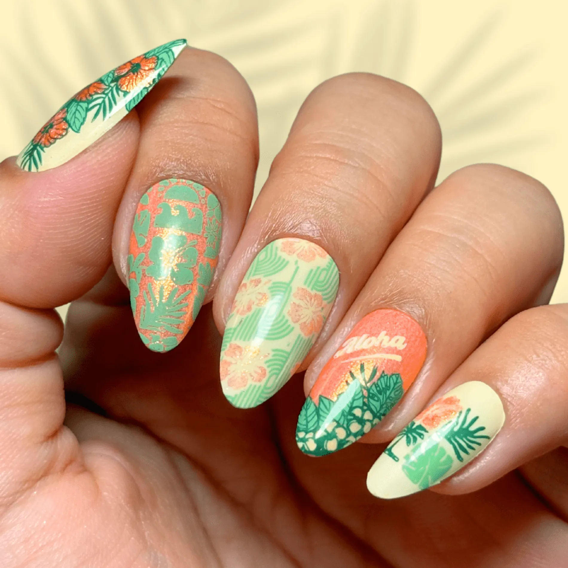 Seafoam Swell (B554) - Cream Teal Stamping Polish