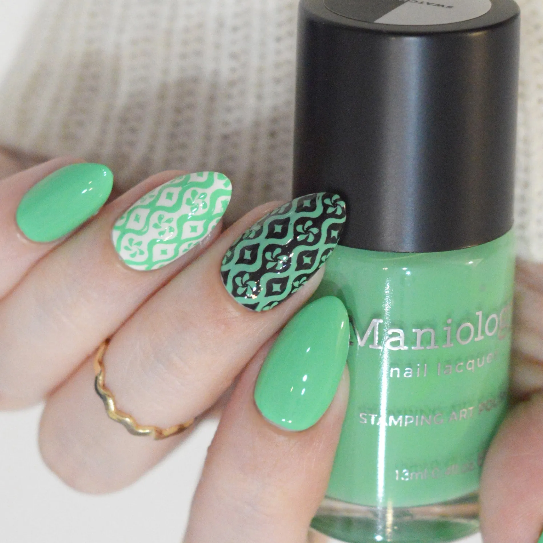Seafoam Swell (B554) - Cream Teal Stamping Polish