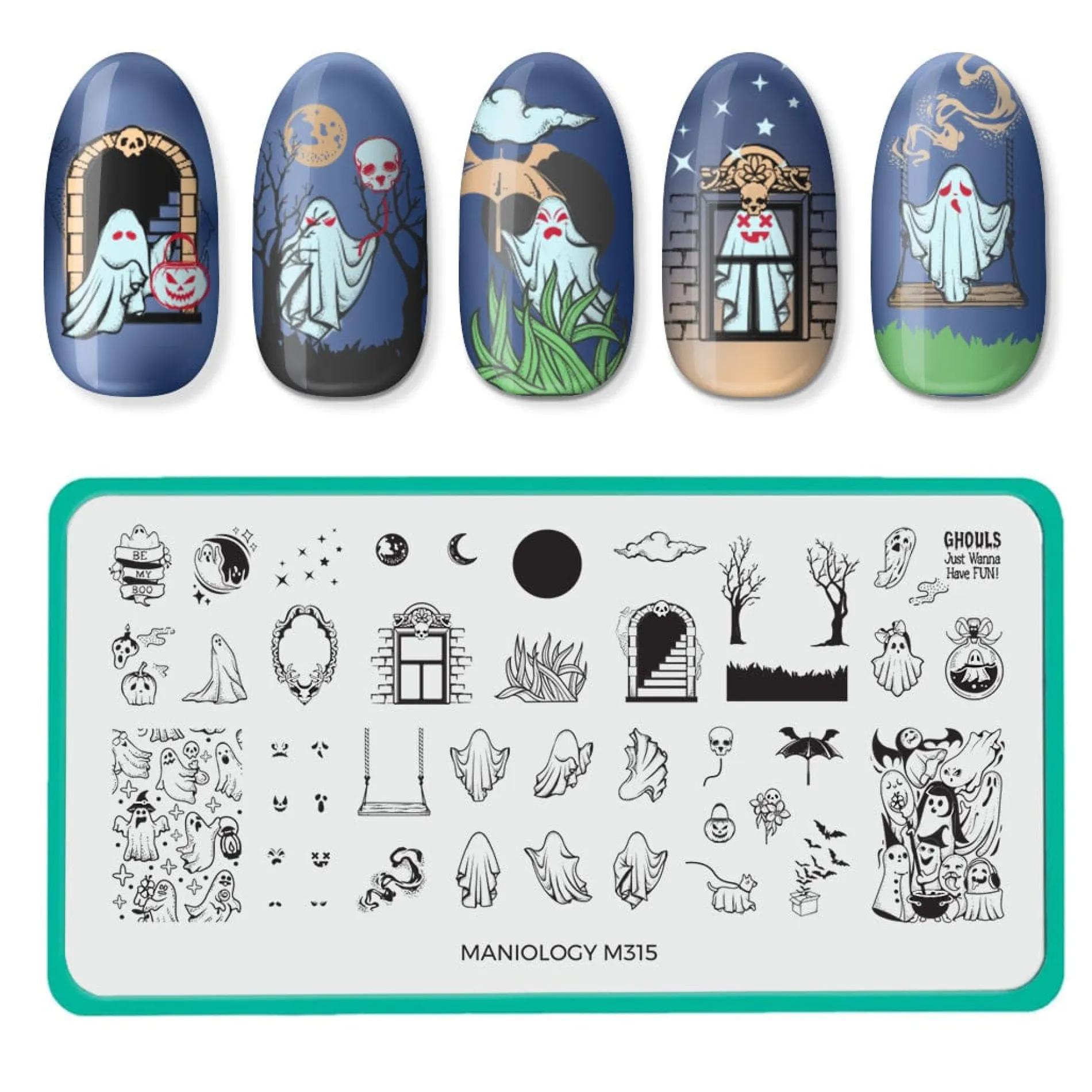 Shadowy Halloween (M312-M316) - Set of 5 Nail Stamping Plates