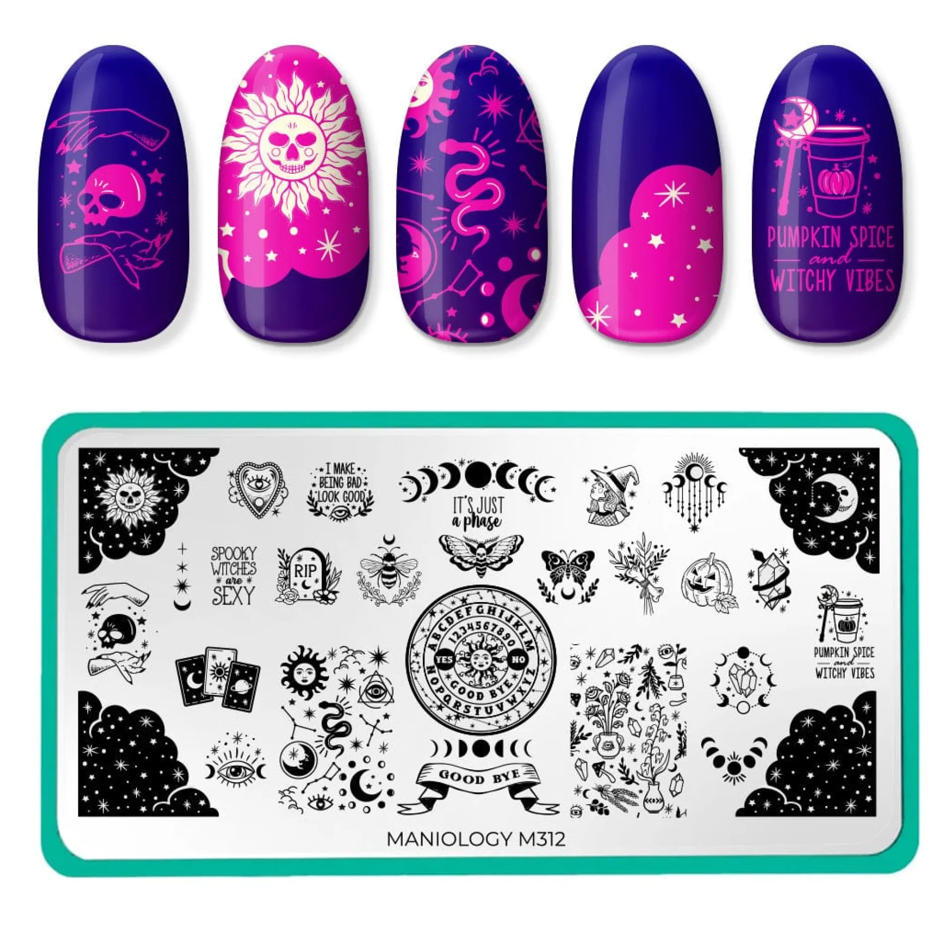 Shadowy Halloween (M312-M316) - Set of 5 Nail Stamping Plates