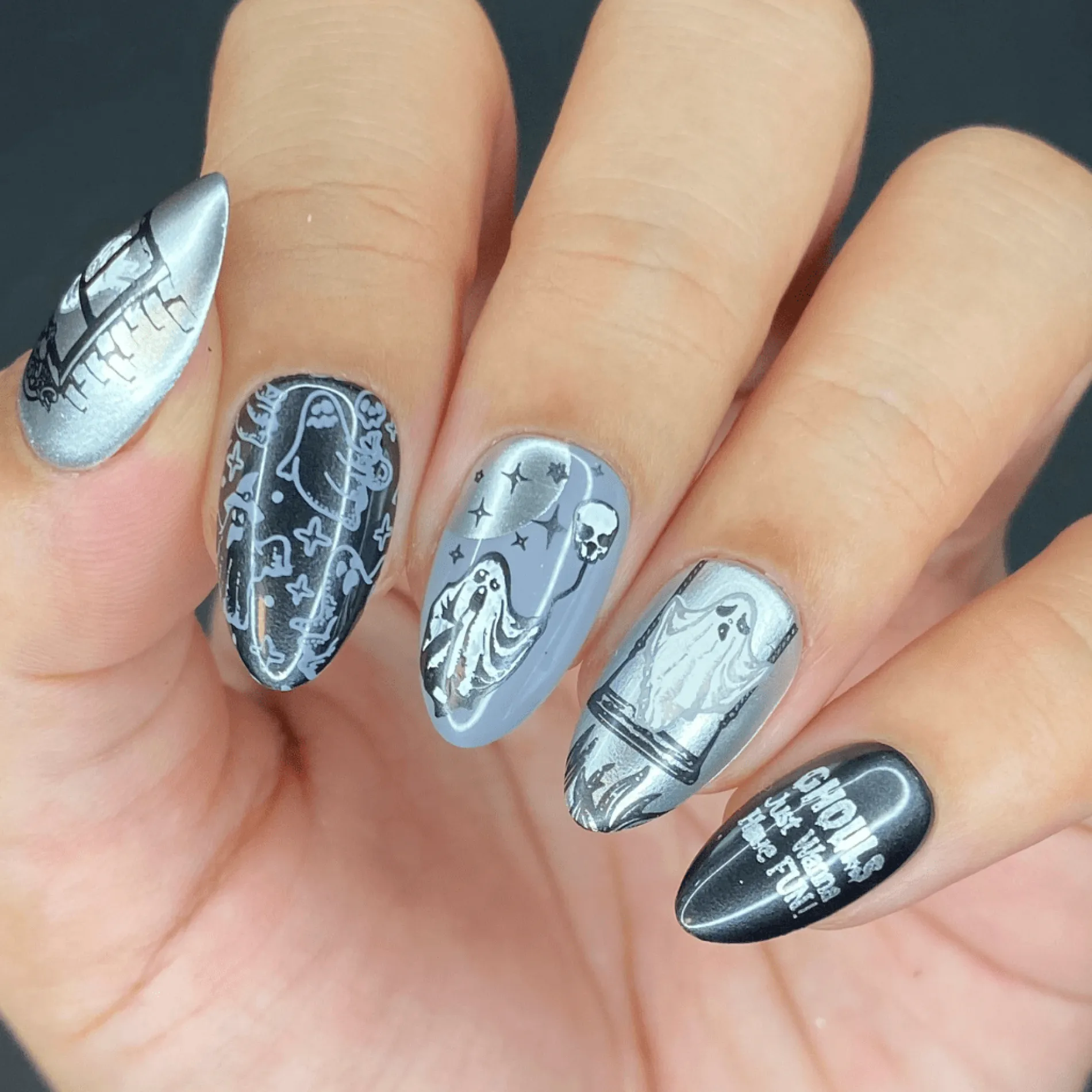 Shadowy Halloween (M312-M316) - Set of 5 Nail Stamping Plates