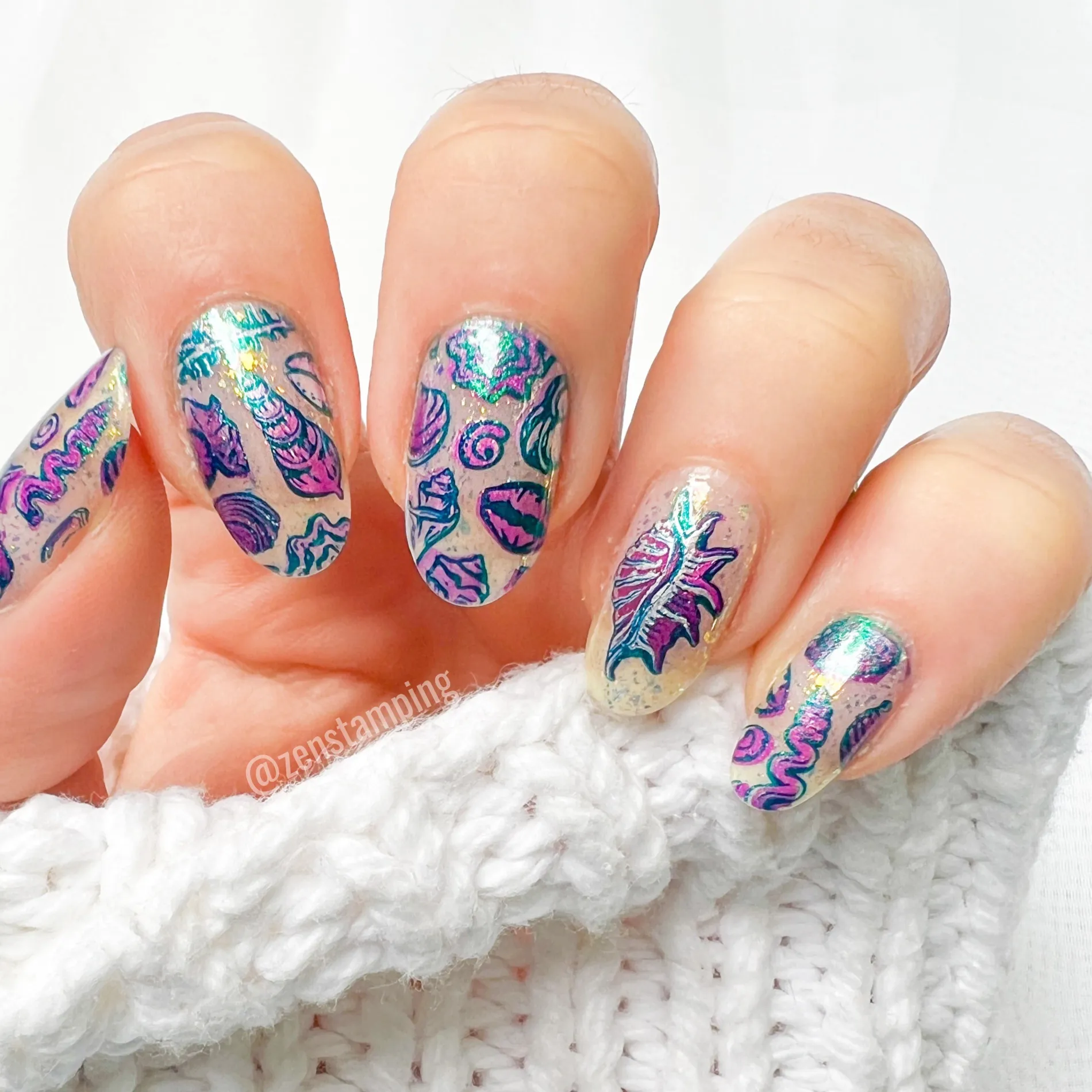 Shell Yeah! (M388) - Nail Stamping Plate