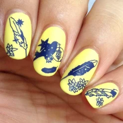 Shibori (B265) - Navy Blue Cream Stamping Polish