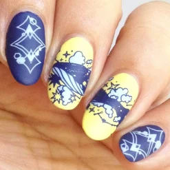 Shibori (B265) - Navy Blue Cream Stamping Polish