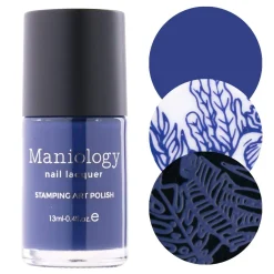 Shibori (B265) - Navy Blue Cream Stamping Polish