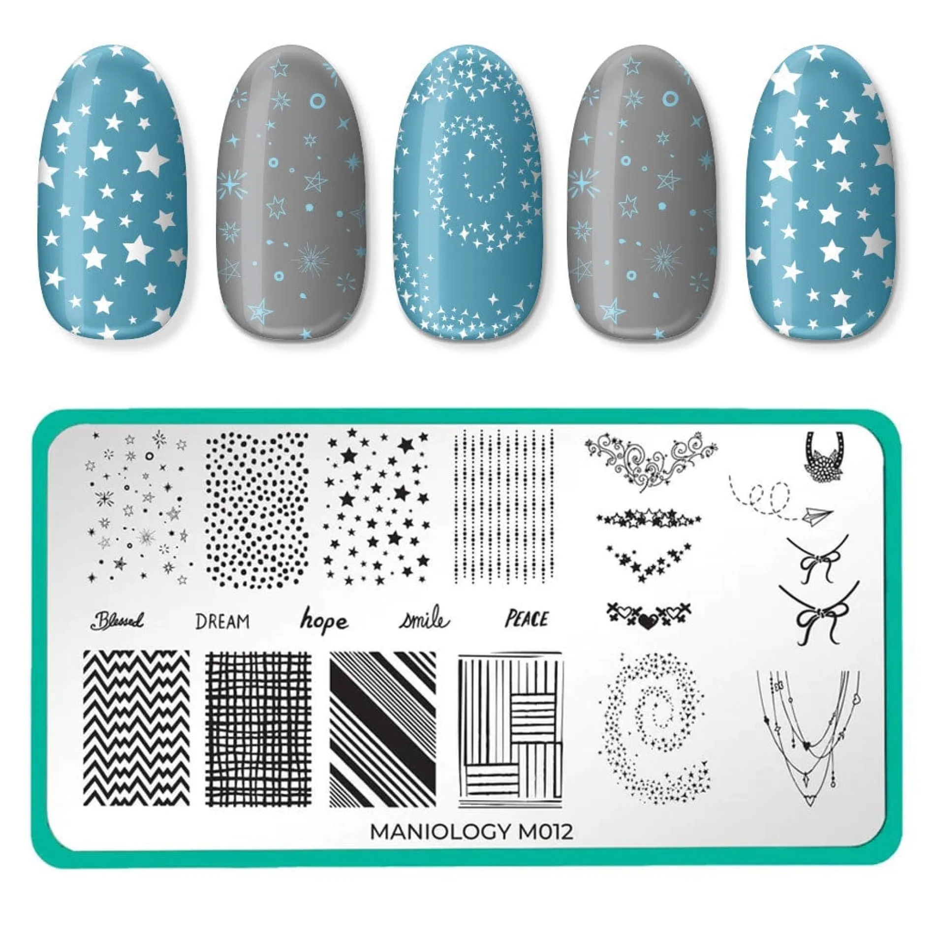 Simply Classic Nail Stamping Starter Kit with Blue Polish