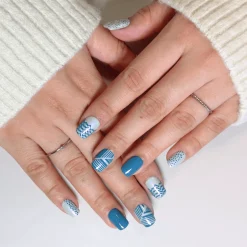 Simply Classic Nail Stamping Starter Kit with Blue Polish