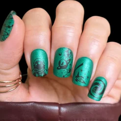 Sleigh Day: Fir Sure (B495) - Green Metallic Stamping Polish