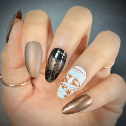 S'more (B479) - Metallic Pearl Chocolate Brown Stamping Polish
