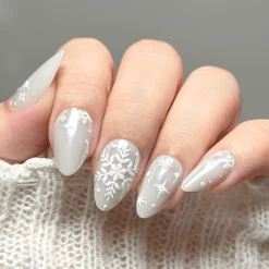 Snow Bunny Press On Nails - Short Almond