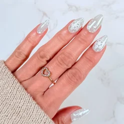 Snow Bunny Press On Nails - Short Almond